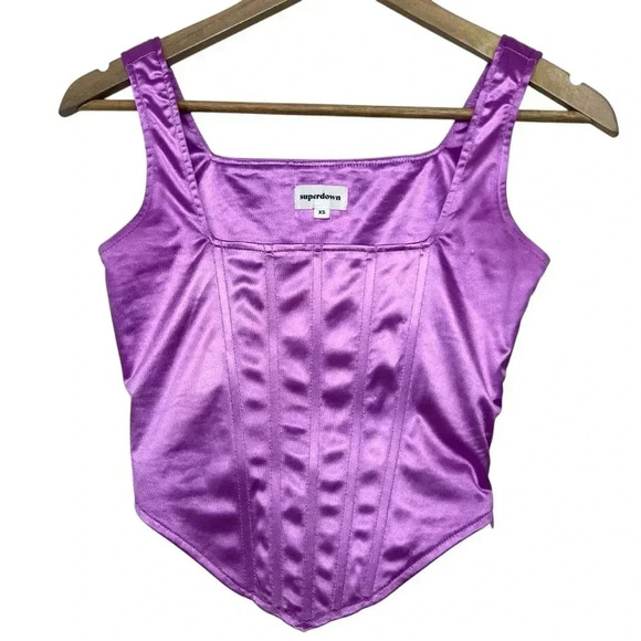 superdown Purple Catey Corset Top Womens Size Small - Picture 2 of 11